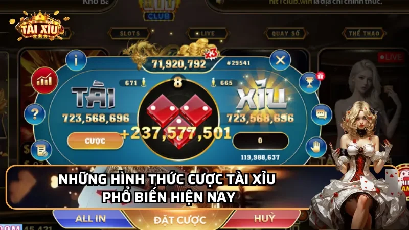 Những hình thức cược Tài Xỉu phổ biến hiện nay