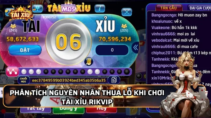 Phân tích nguyên nhân thua lỗ khi chơi Tài Xỉu Rikvip