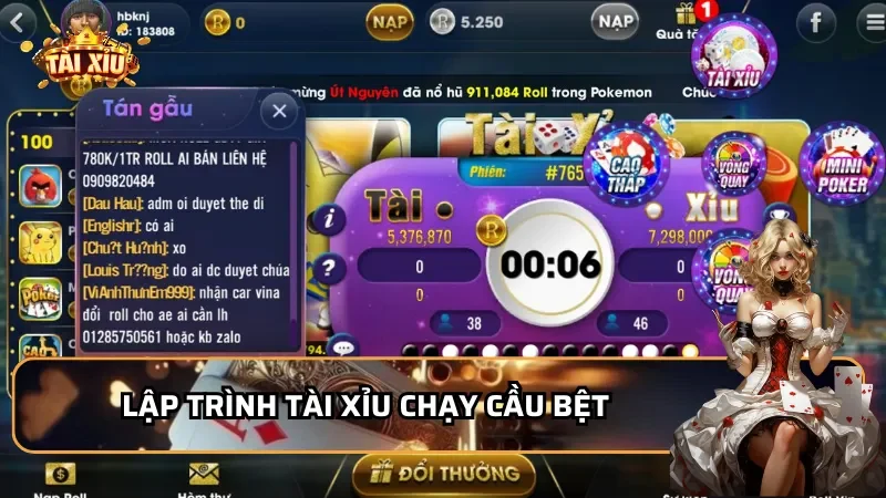 Lập trình Tài Xỉu chạy cầu bệt